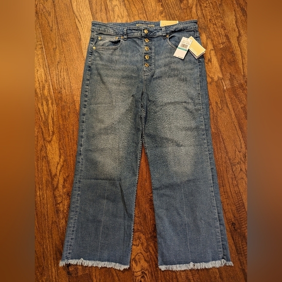 Michael Kors Women's Selma Button-Fly Cropped flare Jeans size 16 - Picture 7 of 13